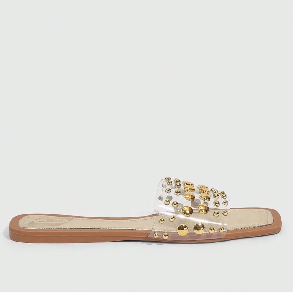 🆕 Flat Rivet Slide Sandals - Picture 3 of 9